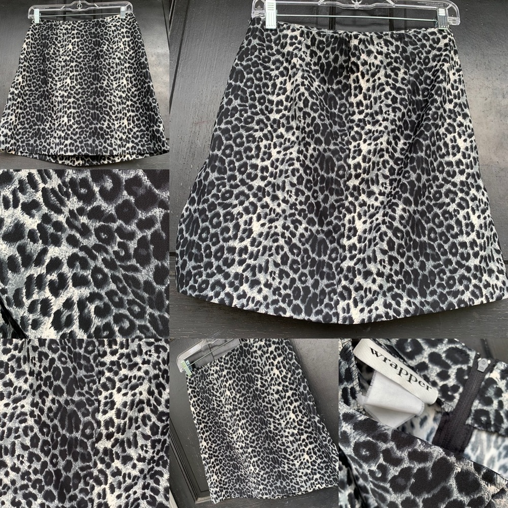 Wrapper Ladies size 9/10 high rise leopard skirt